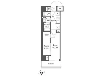 ブランシエスタ荻窪(2K/2階)の間取り写真