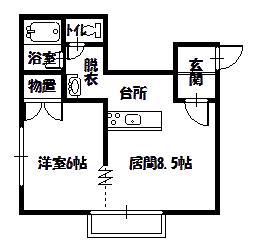 イーグル311(1DK/5階)の間取り写真