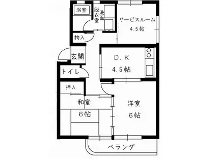 清住ハイツ(2SDK/3階)の間取り写真