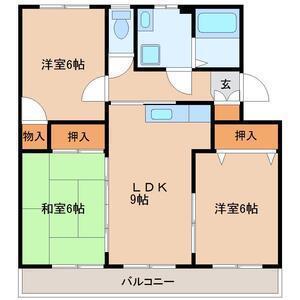 サンライフ永楽(3LDK/3階)の間取り写真