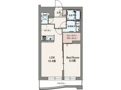 プレミアムコートみなみ野Ⅰ(1LDK/1階)の間取り写真