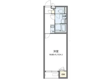 クレイノ木屋(1K/2階)の間取り写真