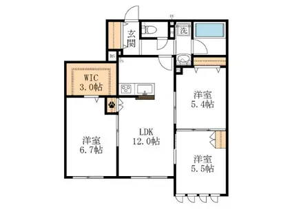 末長4丁目メゾン(3LDK/1階)の間取り写真