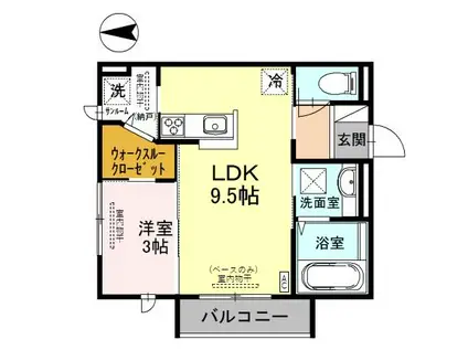 カサベルデⅧ(1LDK/1階)の間取り写真