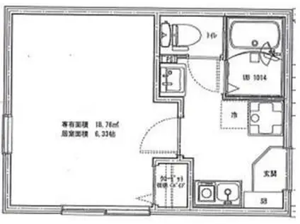 リーヴェルポート金沢文庫ALICE(1K/2階)の間取り写真