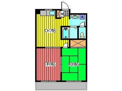 ソレイユ並木(2DK/3階)の間取り写真