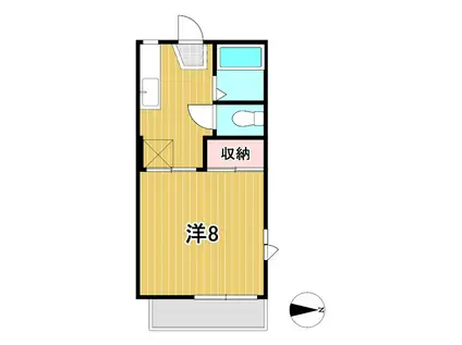 クオリティハイツ(1K/2階)の間取り写真