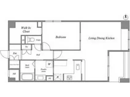CASSIA江坂(1LDK/2階)の間取り写真
