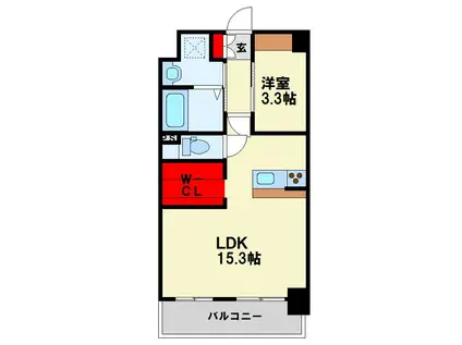 ウィングス熊手(1LDK/7階)の間取り写真