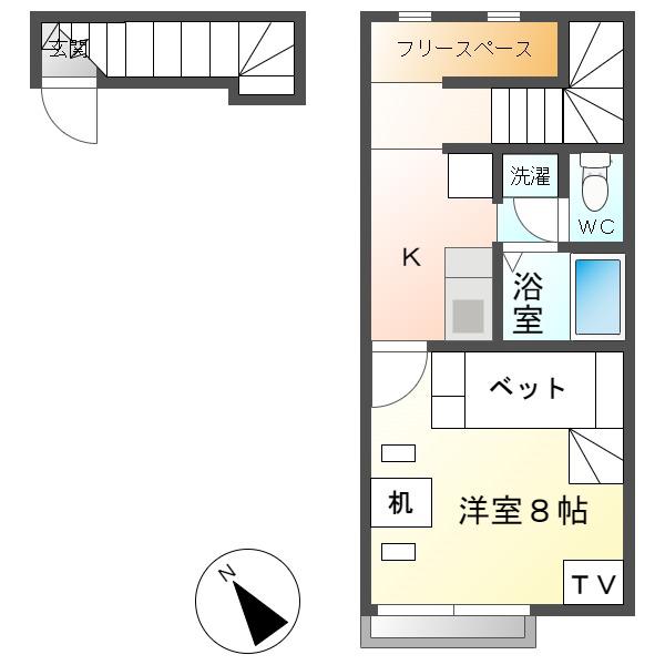 レオネクスト深針(1K/2階)の間取り写真