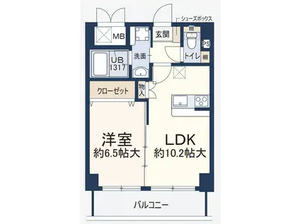 レシェンテ西梅田(1LDK/2階)の間取り写真