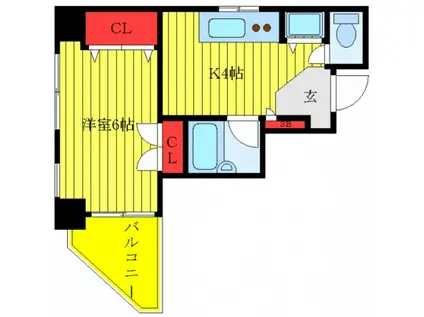日暮里サンライズマンション(1DK/2階)の間取り写真