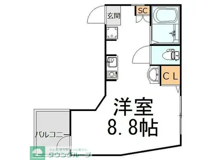 プロスペクト(1K/2階)の間取り写真