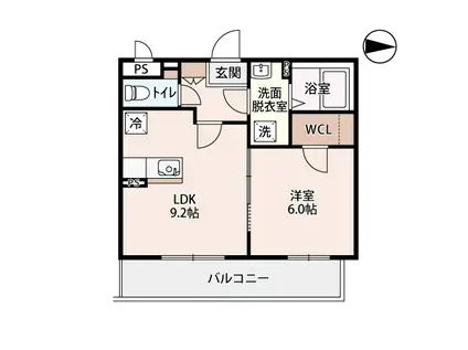 GRANSOFIA光(1LDK/2階)の間取り写真