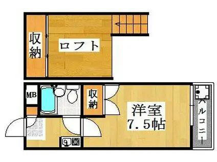 ラピート西明石(1K/1階)の間取り写真