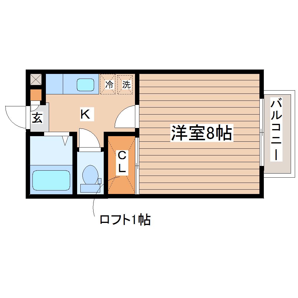 セレック吉成(1K/2階)の間取り写真
