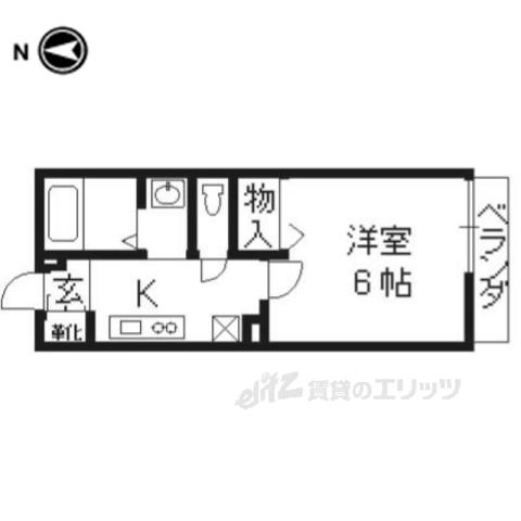 グランシード北大路(1K/2階)の間取り写真