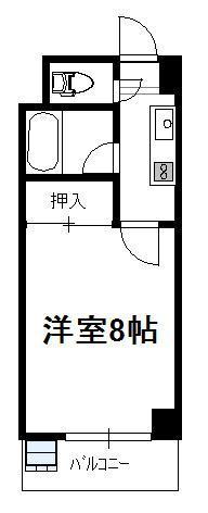 柳丸コーポ(1K/4階)の間取り写真