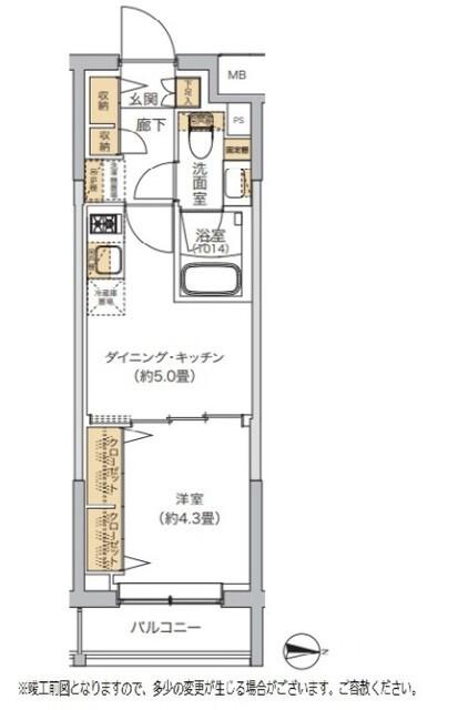 リビオメゾン湯島(1DK/2階)の間取り写真