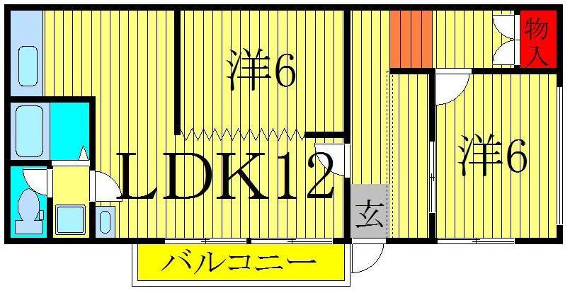パール中山(2LDK/1階)の間取り写真