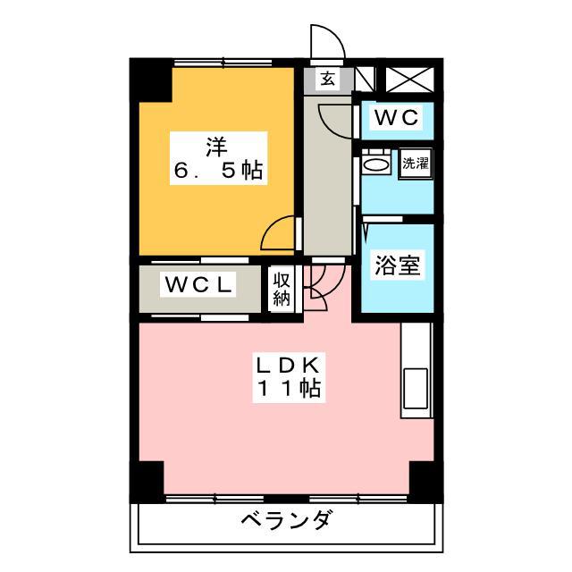 YS STAGE WAKAMIYA(1LDK/7階)の間取り写真