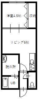 グレース豊栄Aマンション(1LDK/2階)の間取り写真