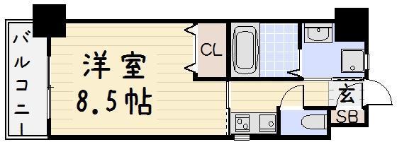 アンシャール(1K/4階)の間取り写真