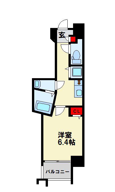 アベニール幸(1K/7階)の間取り写真