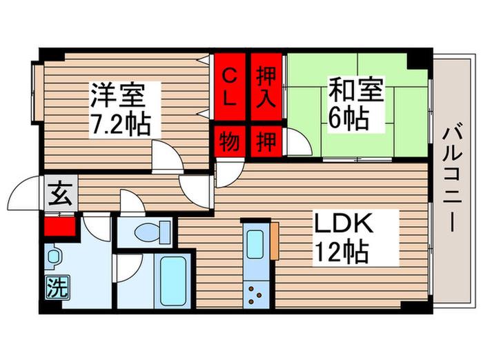 アウラ10(2LDK/6階)の間取り写真