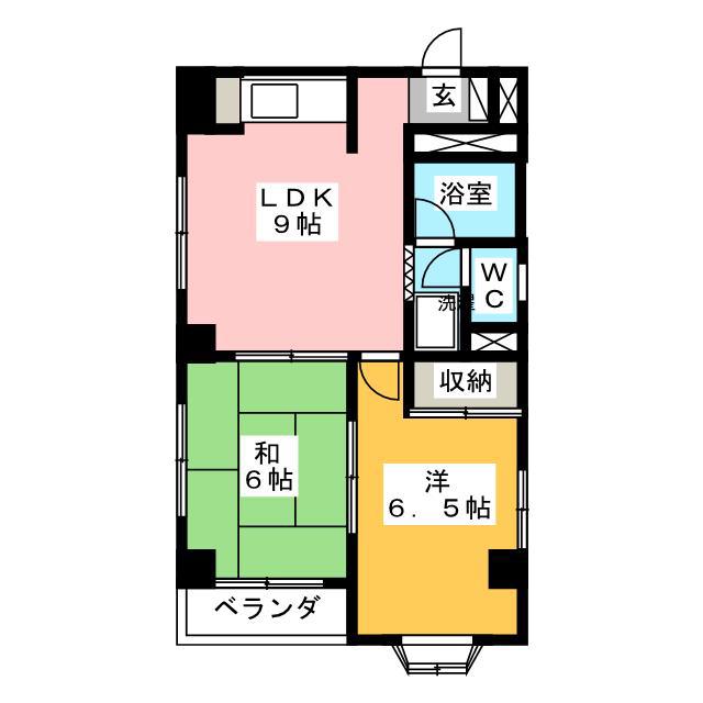 TNDハイツ(2LDK/3階)の間取り写真