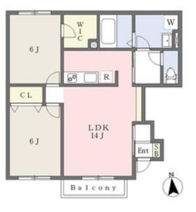 クラージュ(2LDK/1階)の間取り写真