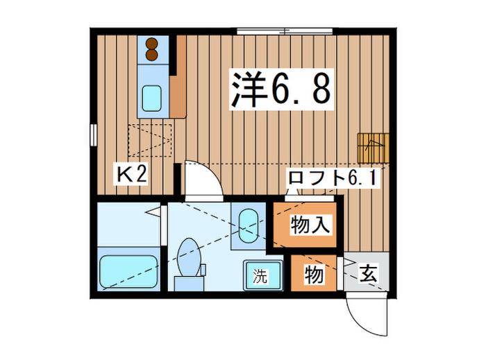 プリマ参番館(ワンルーム/1階)の間取り写真