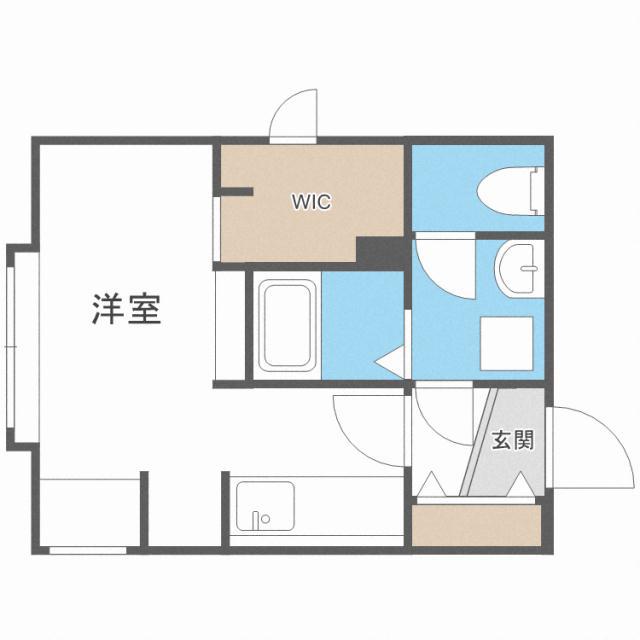 GRAND TERRACE北4条 グランテラス北4条(1K/1階)の間取り写真