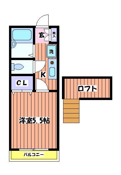 ファミール立川(1K/1階)の間取り写真