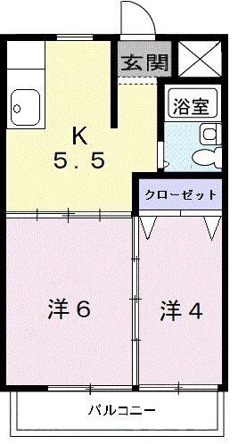 ATハイツ(2K/2階)の間取り写真