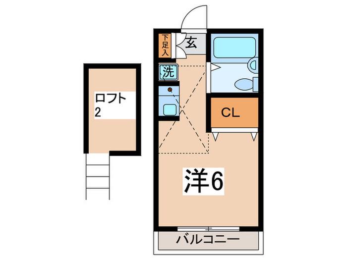 コンフォート中田(ワンルーム/2階)の間取り写真