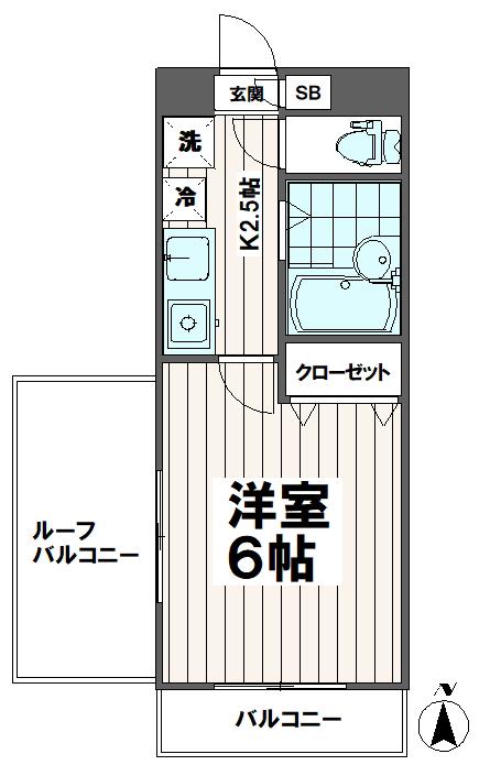 クラッシアレジデンス池袋(1K/5階)の間取り写真