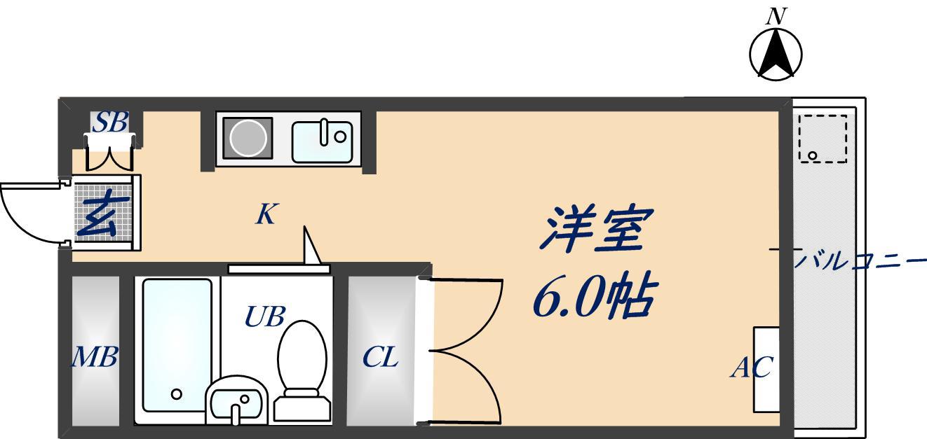 I-SPACIO花園II(1K/4階)の間取り写真