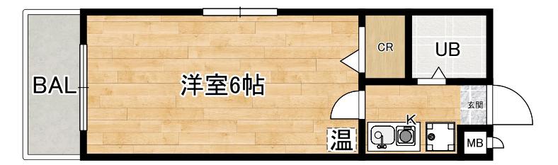 グランベール鶴見(1K/2階)の間取り写真