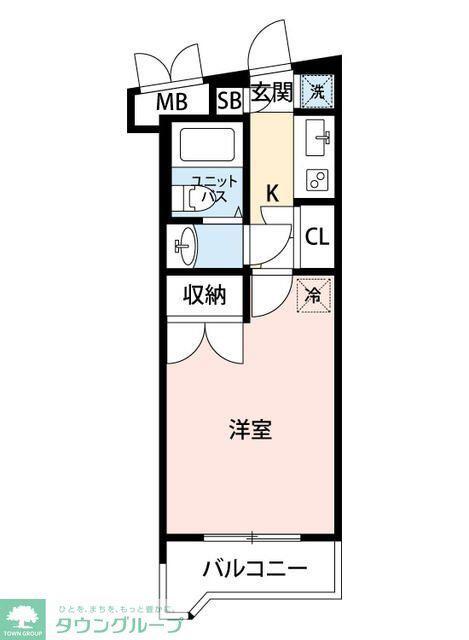 マイナビSTAYパレス狛江(1K/4階)の間取り写真