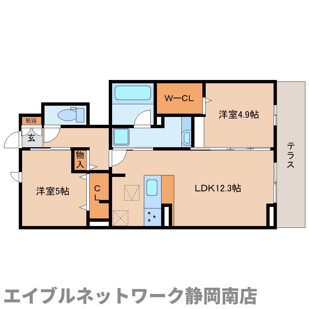 ウィット高岡(2LDK/1階)の間取り写真