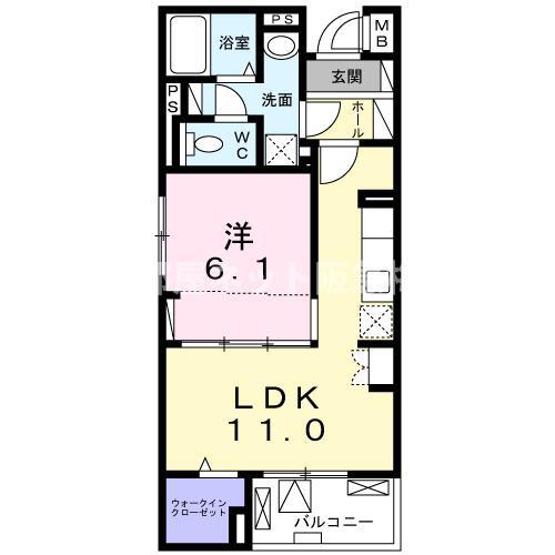 サニーレジデンス野田 II(1LDK/3階)の間取り写真