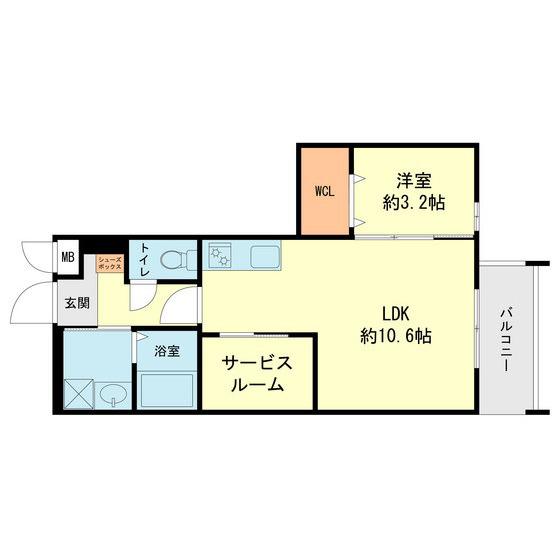 LIFEFIELD小郡II(1LDK/1階)の間取り写真