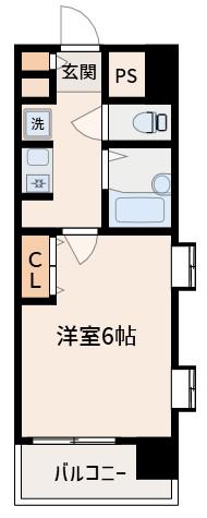 エストリーヴル(1K/7階)の間取り写真