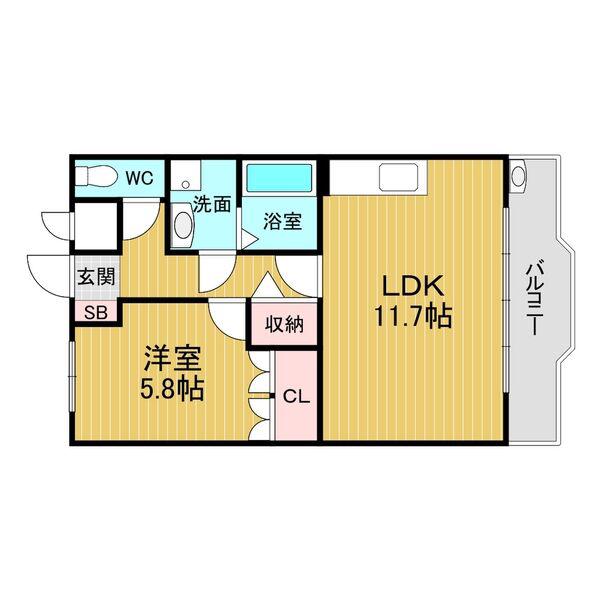 クニミLR(1LDK/1階)の間取り写真