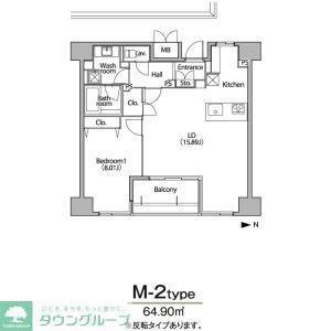 グラン・アベニュー栄(1LDK/12階)の間取り写真