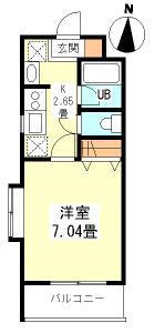 コンフォート西早稲田(1K/2階)の間取り写真