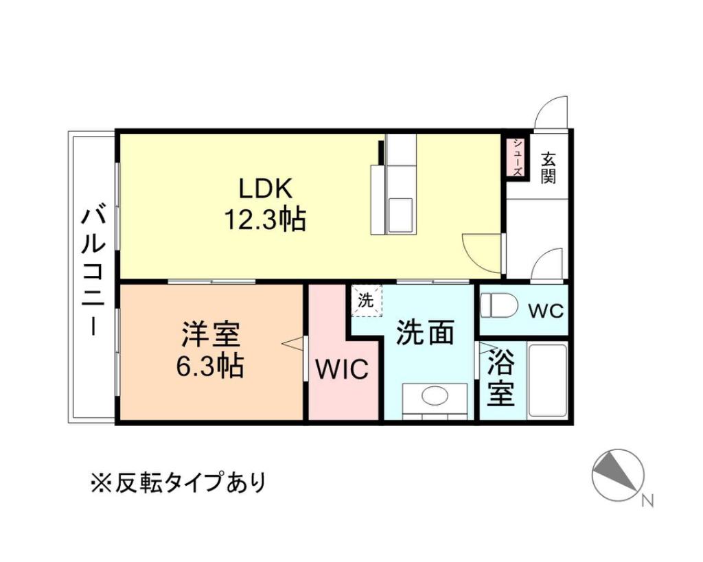 グランマーレ(1LDK/1階)の間取り写真