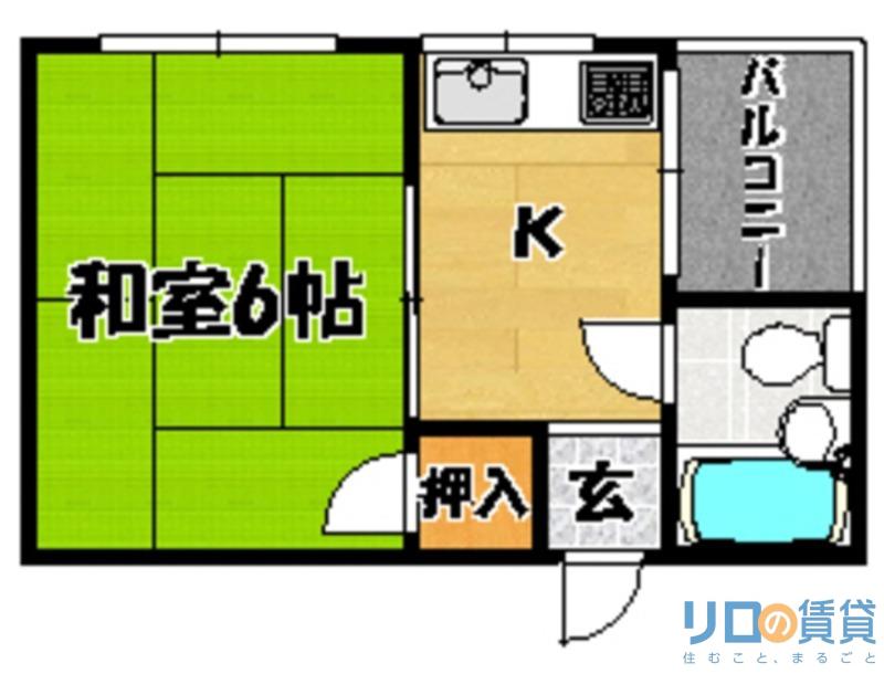 第5淀川ビル(1K/2階)の間取り写真