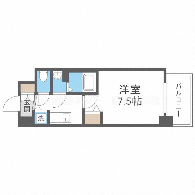 ディームス江坂(1K/4階)の間取り写真